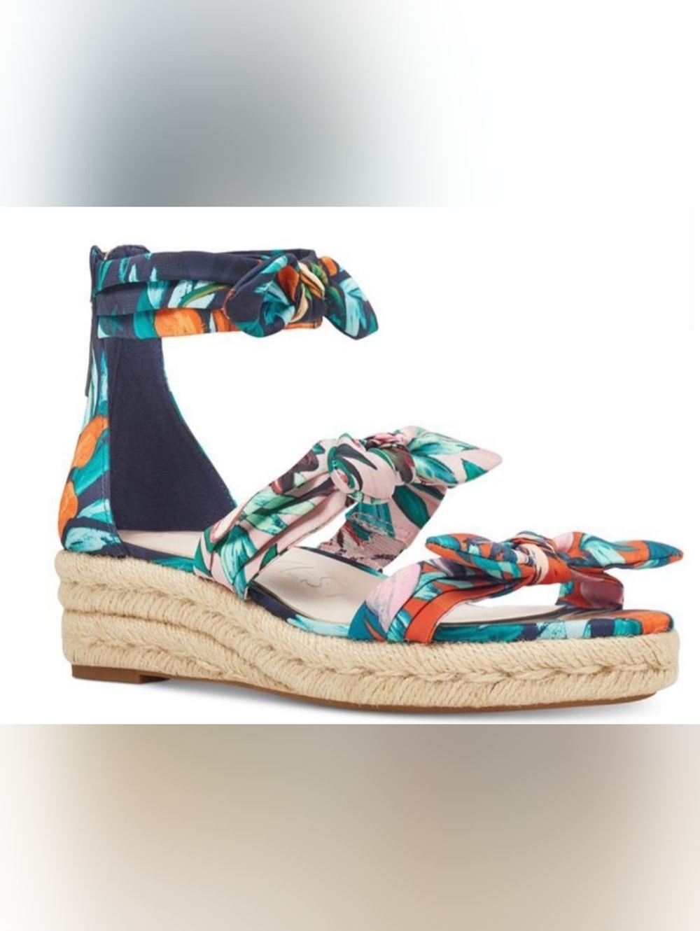 Nine West Floral Tropical Tie-Strap Espadrilles